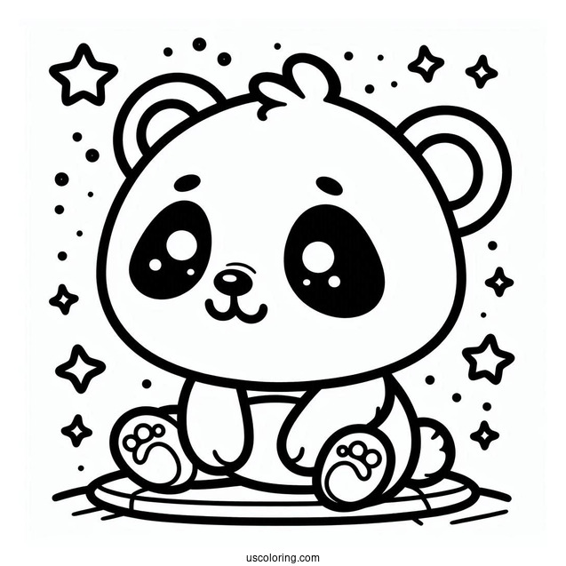 Simple Outline Of Baby Panda To Color