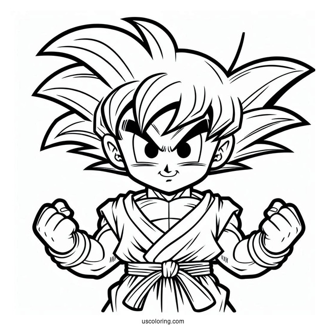 Goku Coloring Page For Kids