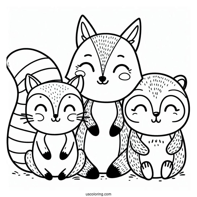 Smiling Critters Coloring Page Logo