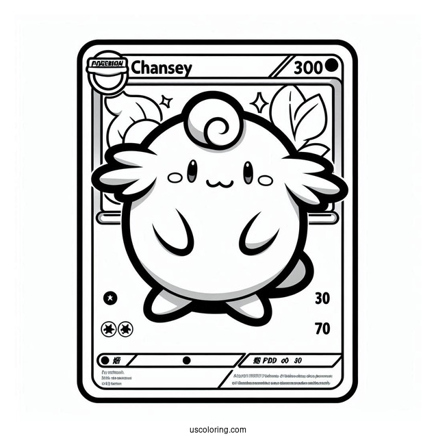 Chansey Scrunch Pokemon Card Coloring Page