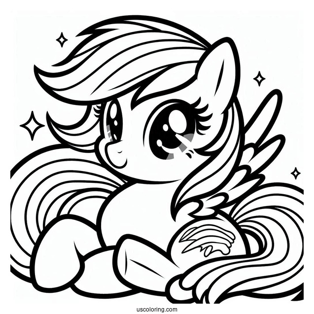 Cartoon Rainbow Dash Coloring In