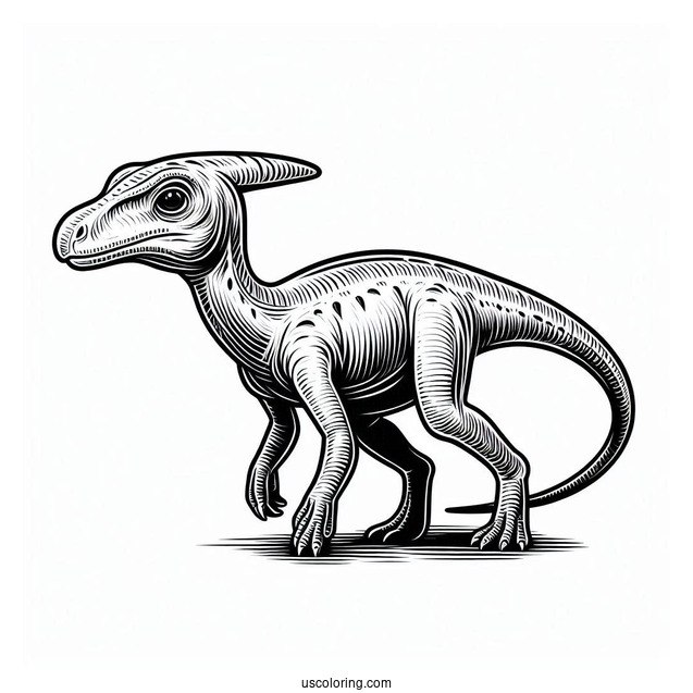 Parasaurolophus Coloring Page Fossil
