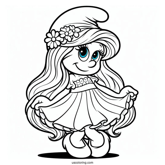 Smurfette In Pretty Dress