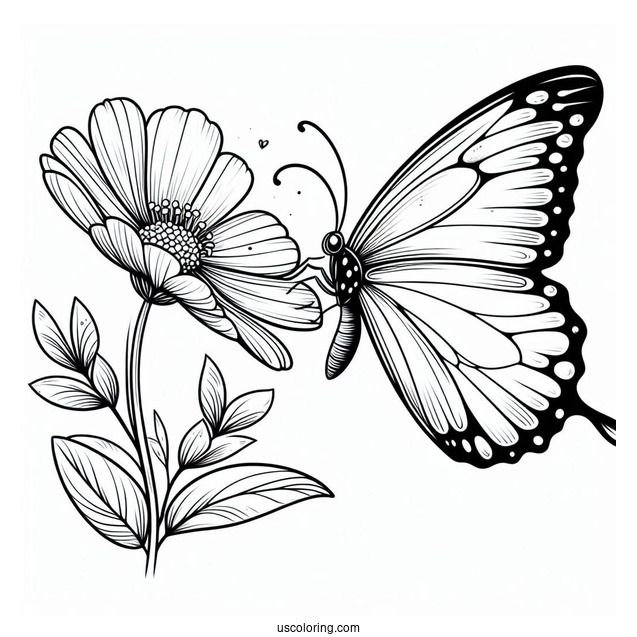 Butterfly Feeding On Flower Nectar