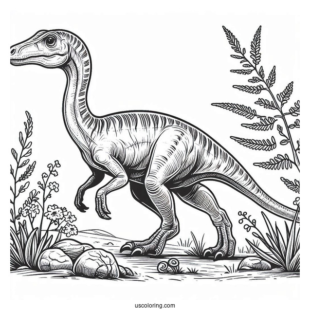 Parasaurolophus Coloring Page Fossil