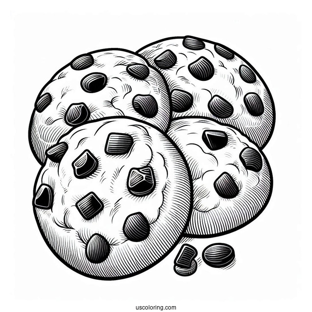 Chocolate Chip Cookies Coloring Sheet