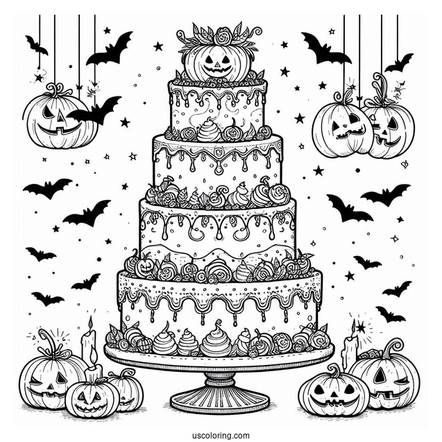 Spooky Tiered Halloween Cake