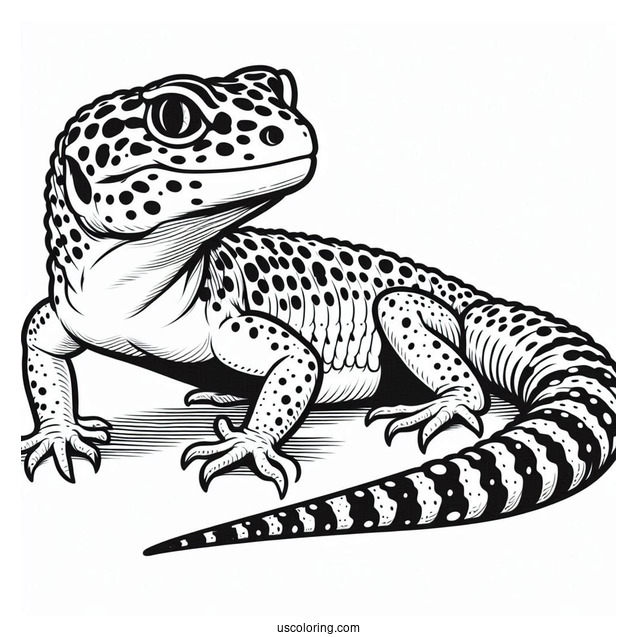Lizard Coloring Page of Close Up Of Leopard Gecko