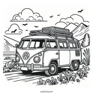 VW Kombie Car To Color