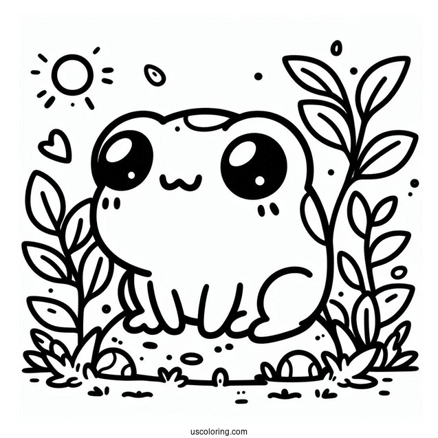 Cute Kawaii Frog In The Wild