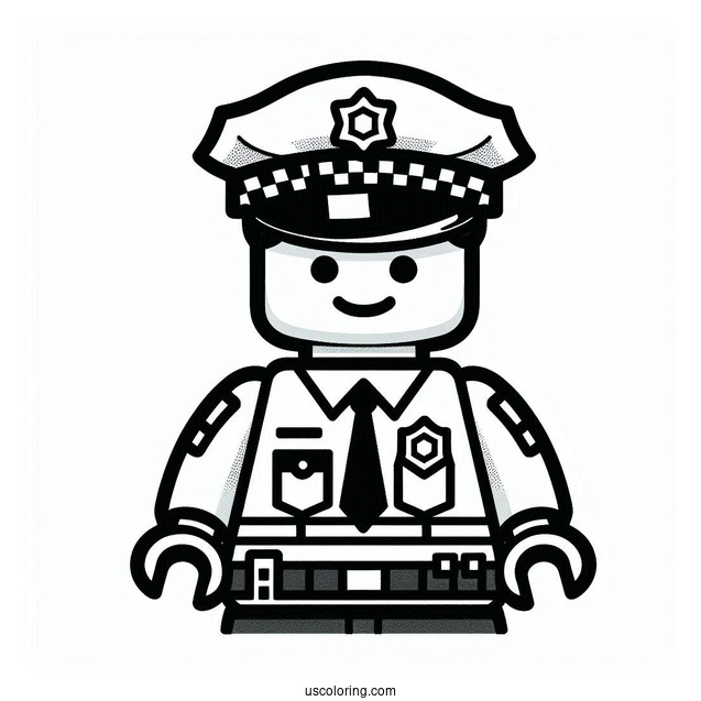 Lego Police Officer To Color