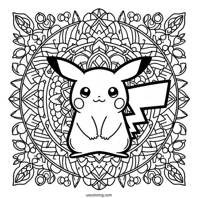 Simple Pikachu In The Middle Of Mandala