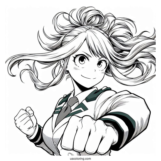 My Hero Academia Coloring Page Of Himiko Toga In Battle