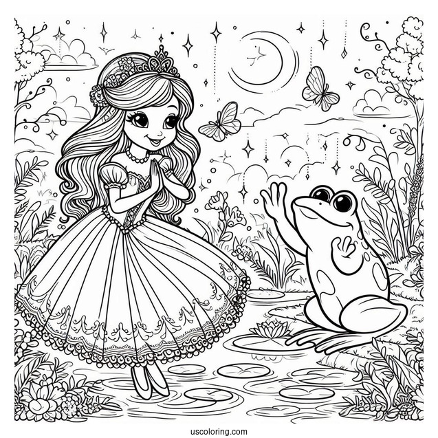 Coloring Sheet Of Princess And The Frog