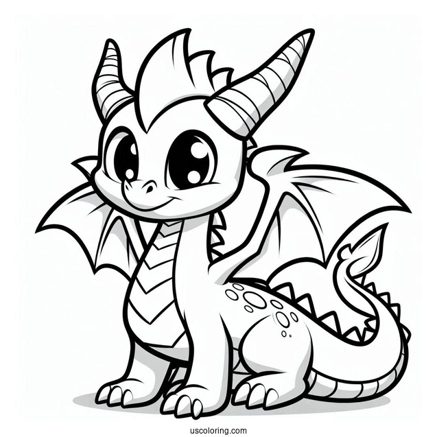 Cute Spyro The Dragon Coloring Sheet