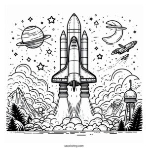 Discovery Space Shuttle Rockets Ignited