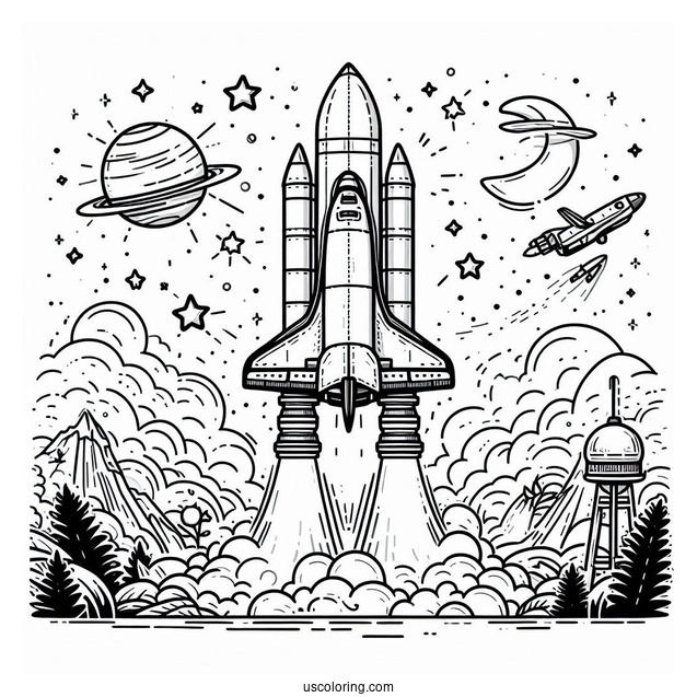 Discovery Space Shuttle Rockets Ignited