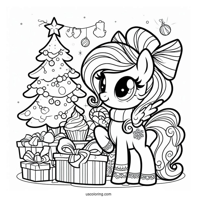 Christmas Themed My Little Pony to Color