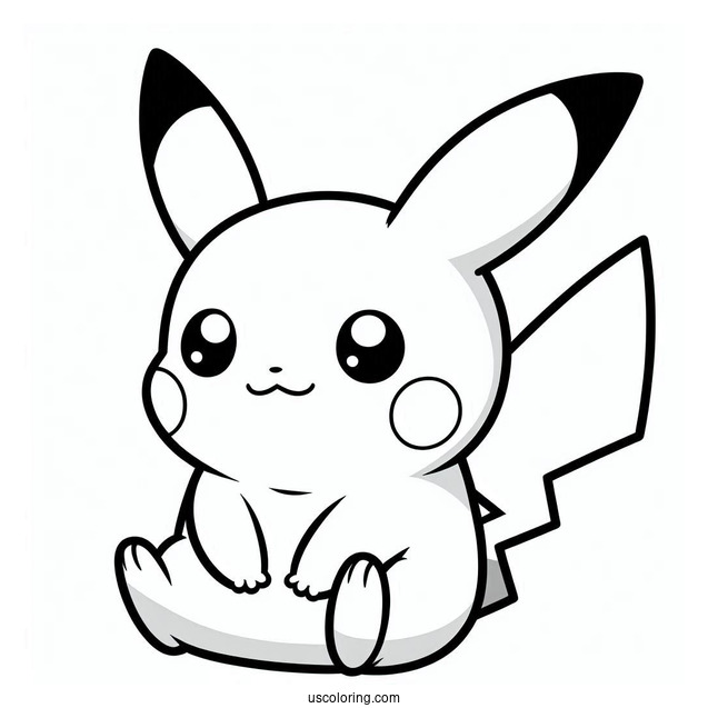 Cute Pikachu KAWS Coloring Page Companion For Kids