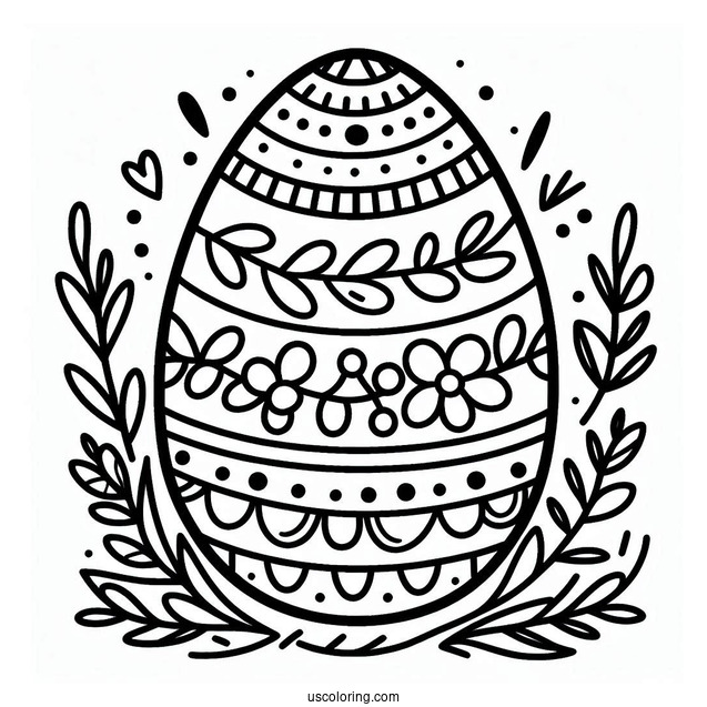 Easter Coloring Page Of Simple Easter Egg Outline For Kids