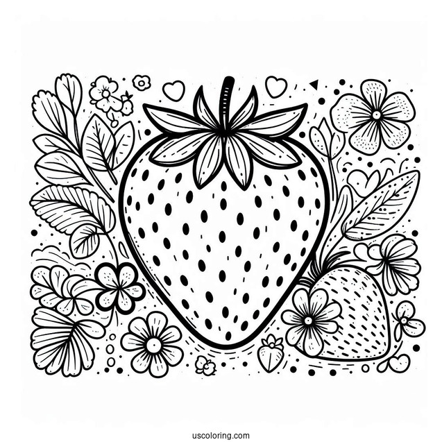 S For Strawberry Coloring Page For Preschoolers