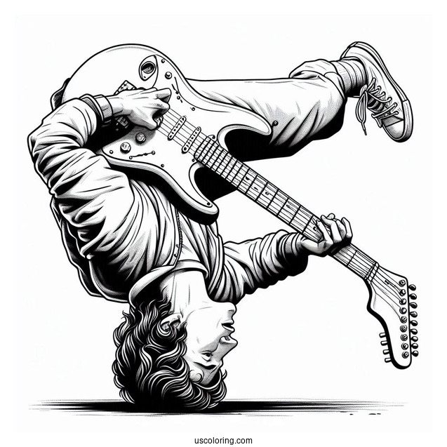 Eddie Munson Shredding Guitar In The Upside Down