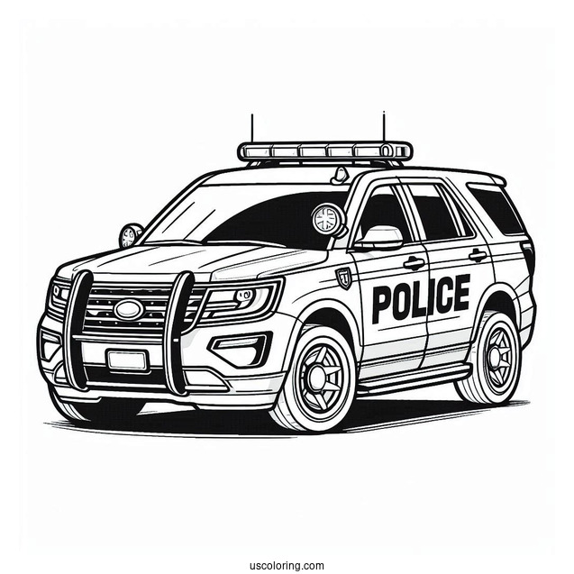 Modern Day Police Car To Color