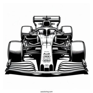 Front View Of Audi F1 Coloring Page Race Car