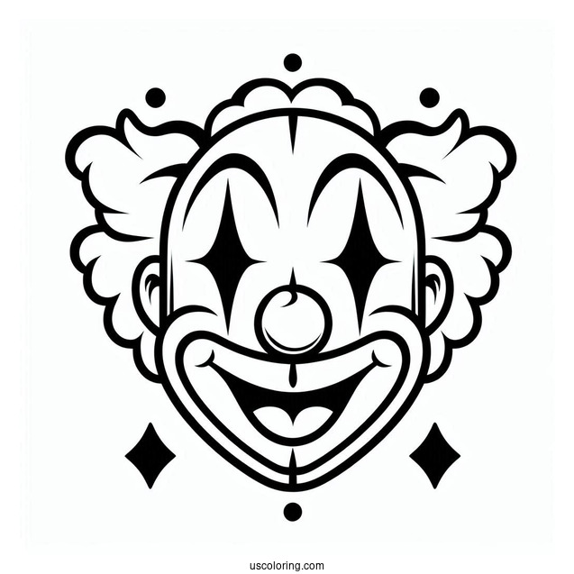 Outline of Clown Face to Color