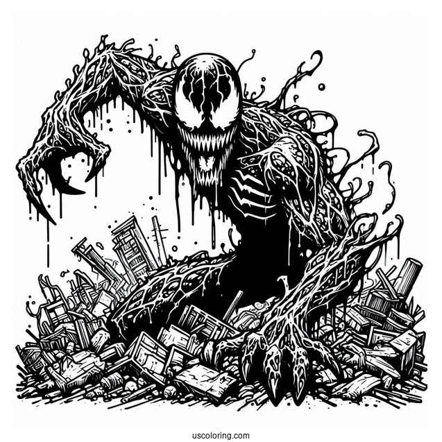 Scary Carnage Coloring Page Outline
