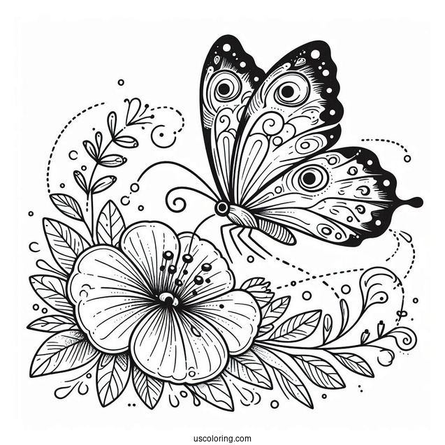 Butterfly Feeding On Flower Nectar