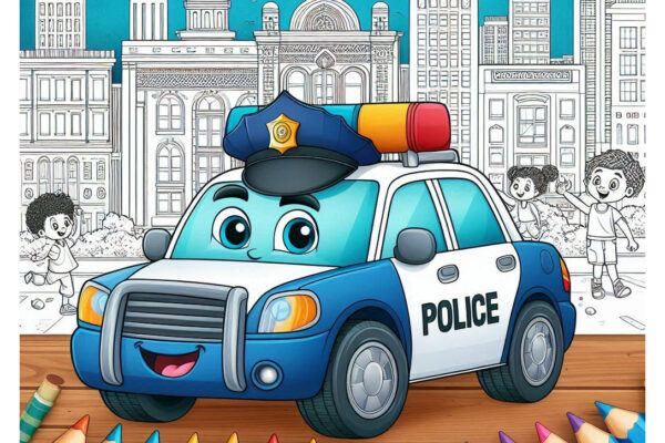 Police Car Coloring Pages Featured Image