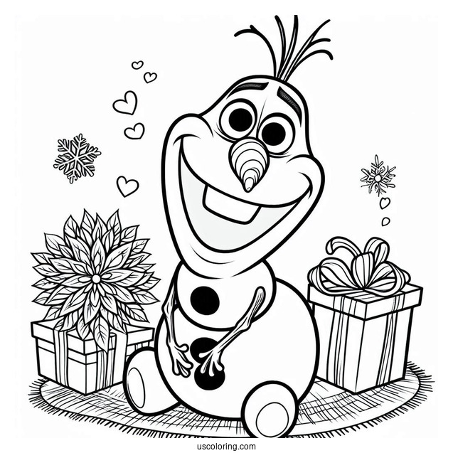 Adorable Olaf Coloring Page