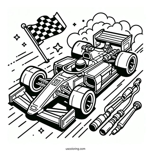 Lego Race Car Coloring Sheet For Kids