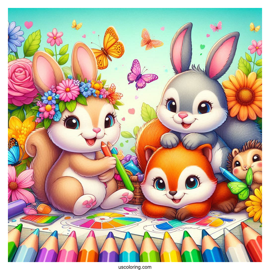 Smiling Critters Coloring Pages Featured Image