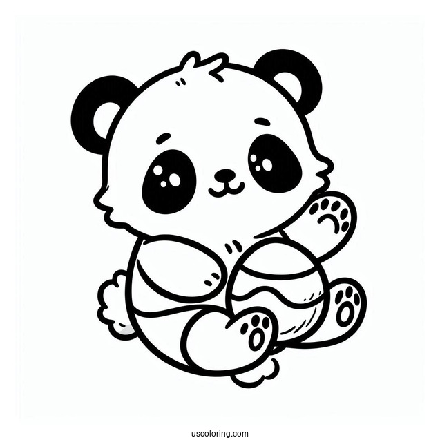 Simple Outline Of Baby Panda To Color