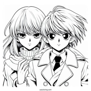 Manga Coloring Page Of Hunter x Hunter Kurapika