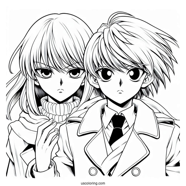 Manga Coloring Page Of Hunter x Hunter Kurapika