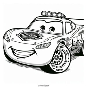 Lightening McQueen From Cars Movie To Color