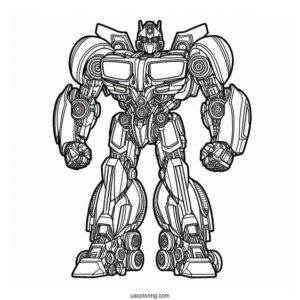 Easy Outline Of Bumblebee Transformer Robot To Color