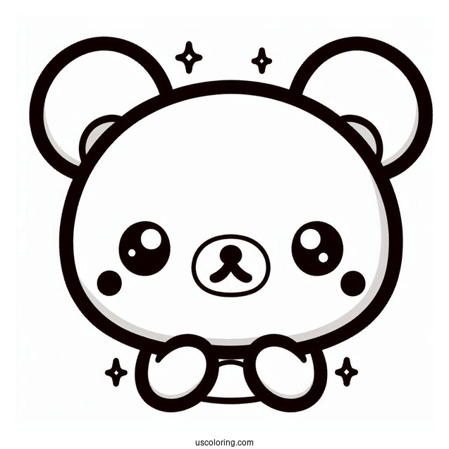 Full Page Cute Head Of Rilakkuma Coloring Page For Kids