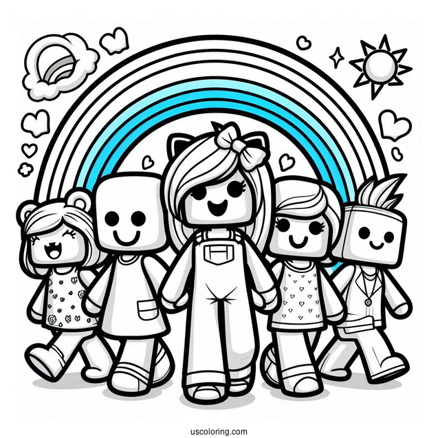 Blue Rainbow Friends Coloring Page Drooling Over Roblox Spy