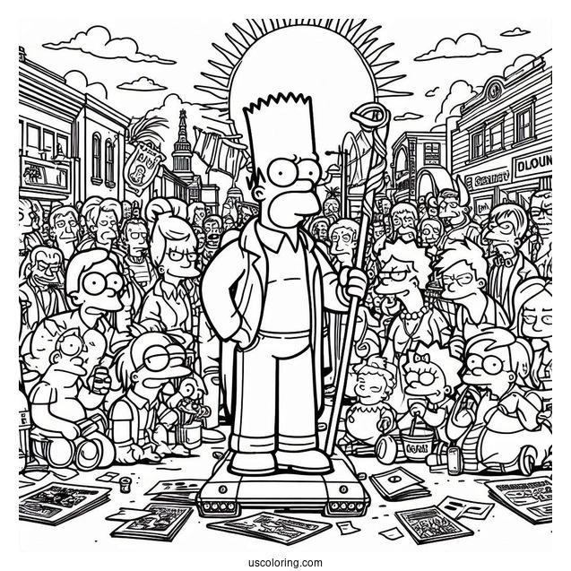 The Simpsons Movie Poster Coloring Sheet