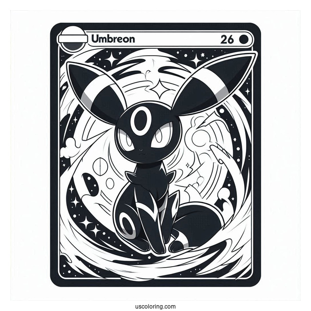 Umbreon VMax Dark Signal Pokemon Card Coloring Page