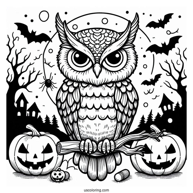Spooky Looking Owl During Halloween