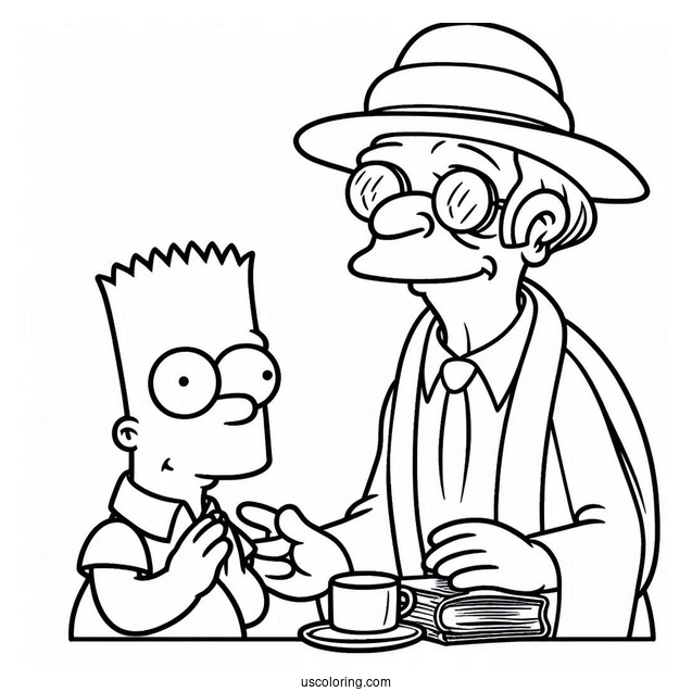 Simpsons Coloring Pages Of Gentle Hans Moleman
