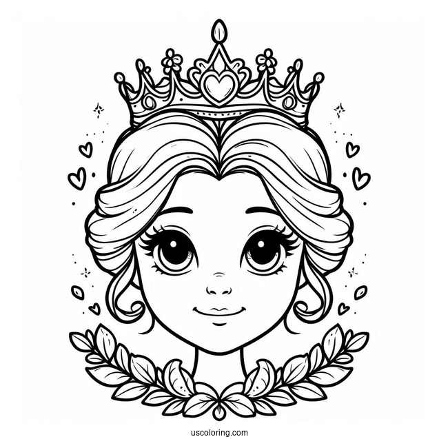 Belle Crown Coloring Page