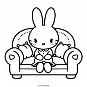 Miffy Coloring Page Of Melanie Sitting On A Couch