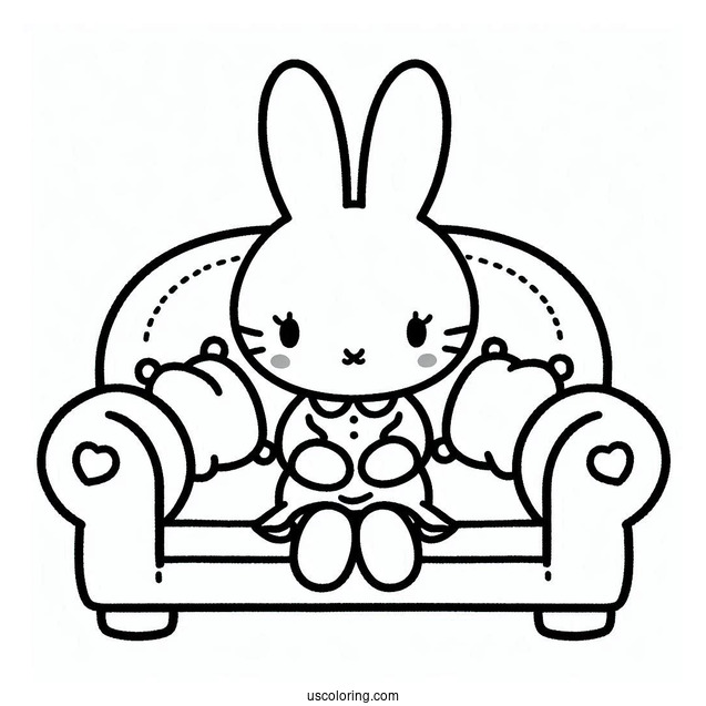 Miffy Coloring Page Of Melanie Sitting On A Couch