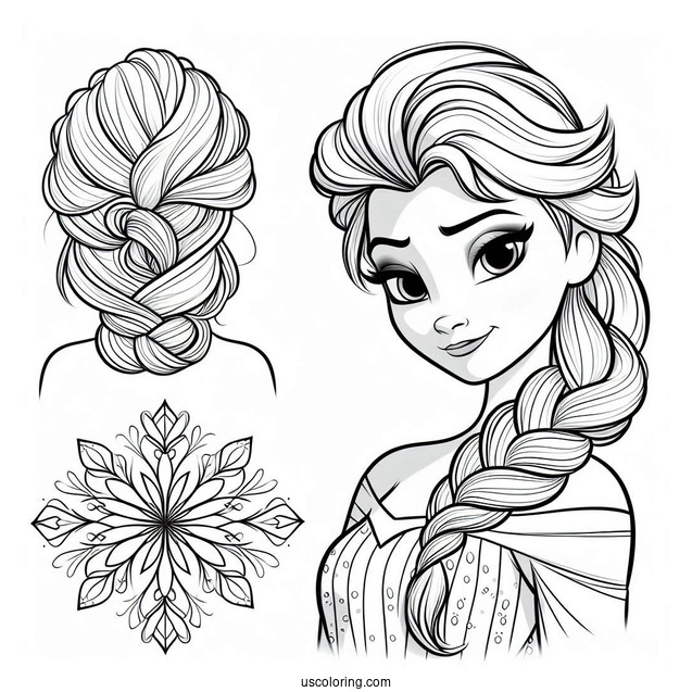 Simple Outline Of Disney Elsa To Color